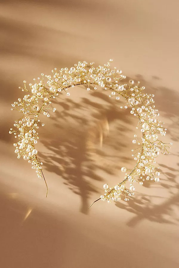 Twigs & Honey Pearl Opulence Bridal Tiara By Twigs & Honey in Gold | Anthropologie (US)