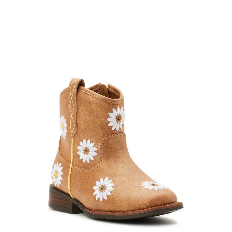 Wonder Nation Toddler Girls Light Up Daisy Cowboy Boot, Sizes 7-12 | Walmart (US)