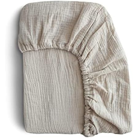 Marlowe & Co Soft Bamboo Cotton Muslin Standard Size Crib Sheet for Baby Boy and Girl (Natural) | Amazon (US)