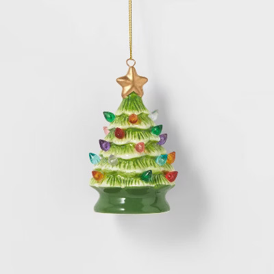 Lit Ceramic Retro Christmas Tree Ornament - Wondershop™ | Target