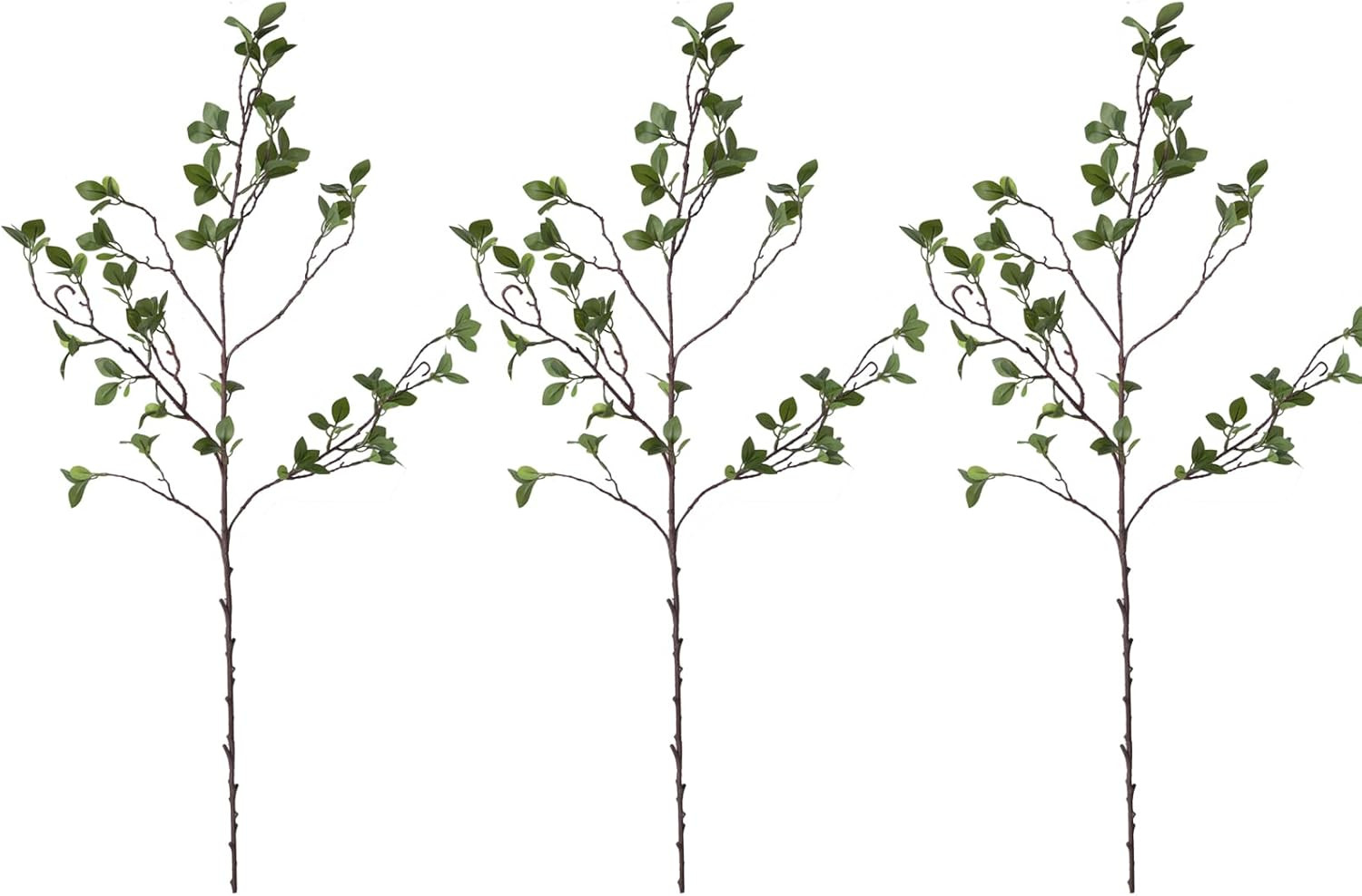 Faux Eucalyptus Stems Branches 3 Pcs Greenery Stems for Vase Lifelike Banyan Ficus Twig Plants Fa... | Amazon (US)