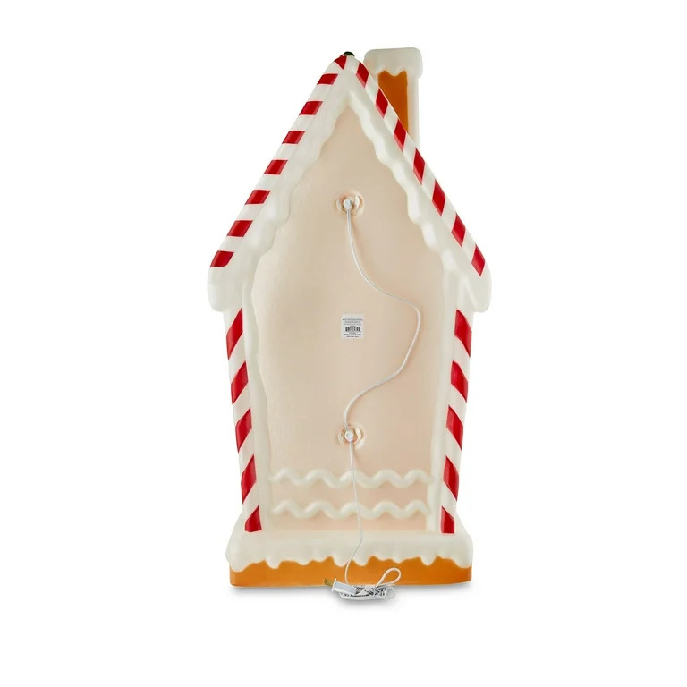 Blow Mold Plastic Light-Up Gingerbread House, 36", by Holiday Time | Walmart (US)