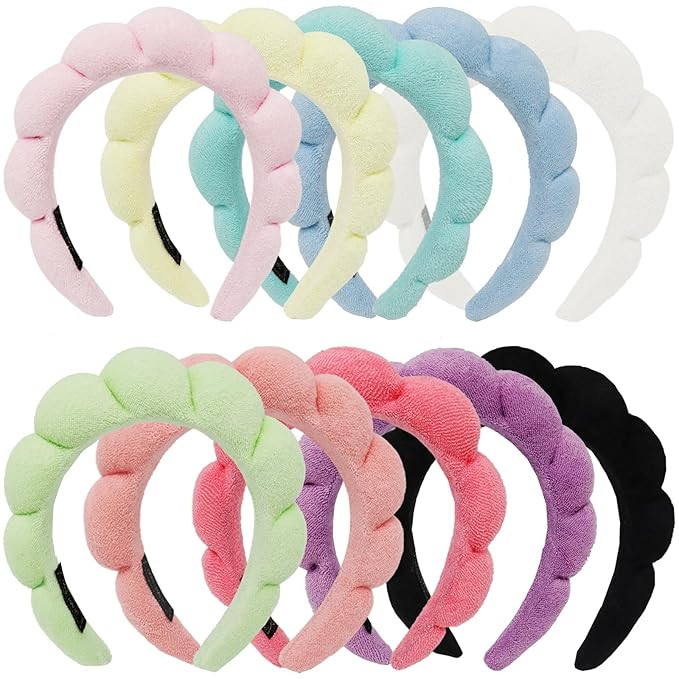 10 Pcs Spa Headband Bulk, Wash Face Headband for Women Makeup Headband Sponge Headbands Face Wash... | Amazon (US)
