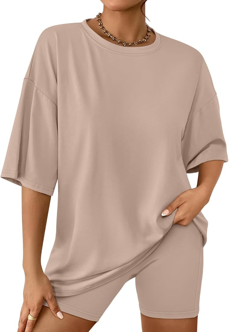 AUTOMET Womens 2 Piece Sets Summer Outfits 2025 Two Piece Lounge Set Matching Clothing Oversized ... | Amazon (US)