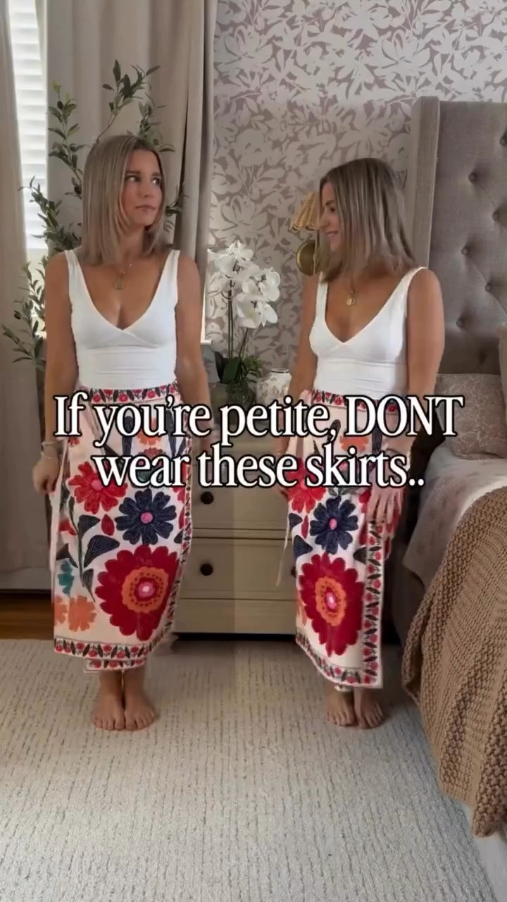 Comment SKIRT for a 🔗 to everything! ❤️ 🍊 💕 ✨ 

#petitestyle #petitetips #petitehacks #styletips #stylehacks whattowear gram outfitinspo ootd summertime styling styleinspo skirt wrapskirt resortwear