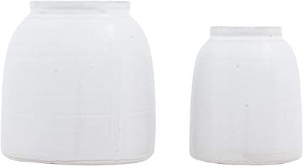 Creative Co-Op Terracotta Vases (Set of 2 Sizes), White | Amazon (US)