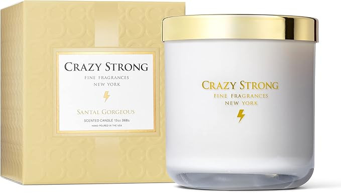 Crazy Strong | Santal Gorgeous 13oz 2-Wick Jar Scented Candle | Strong Scented & 60-70 Hour Burn ... | Amazon (US)