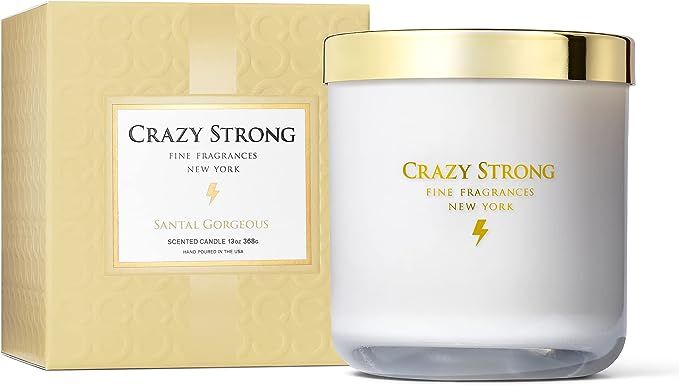 Crazy Strong | Santal Gorgeous 13oz 2-Wick Jar Scented Candle | Strong Scented & 60-70 Hour Burn ... | Amazon (US)