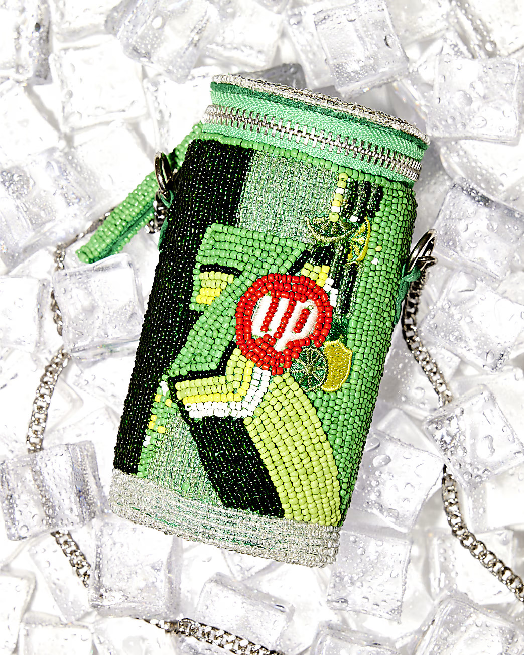 Green Premium 7up Beaded Can Shoulder Bag | River Island UK & IE