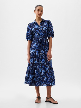 Puff Sleeve Midi Dress | Gap (US)