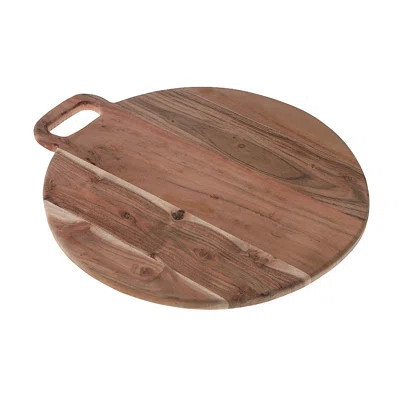 IH Casa Decor Acacia Wood Round Serving Board With Handle 18 | Wayfair North America