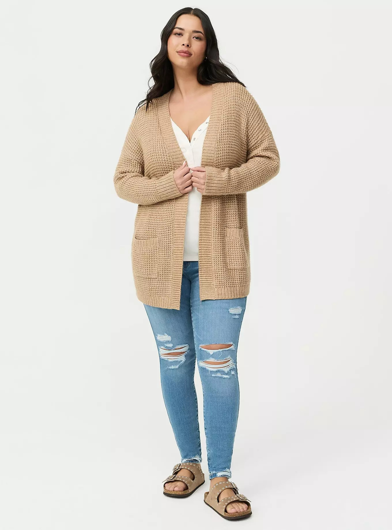 Drop Shoulder Open Front Cardigan | Torrid (US & Canada)
