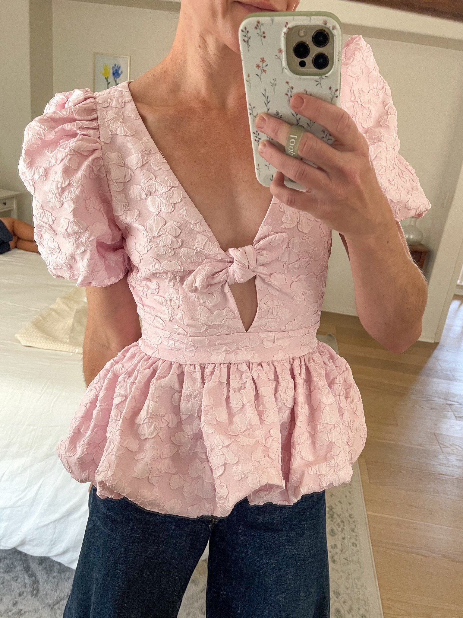 Can’t stop buying this top in all the colors. The pink jacquard is the latest version for the new season and it’s so sweet. The perfect bubblegum pink! I wear a 36 (US 4). If you’re in between sizes, size up. 

#LTKOver40