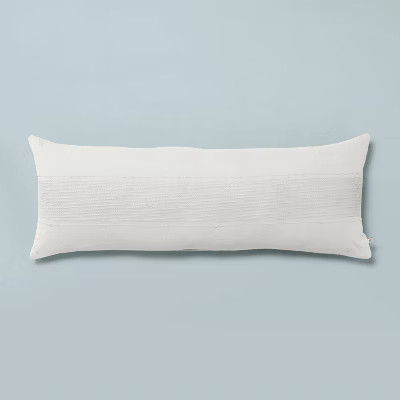 16"x42" Slub Center Stripe Oversized Lumbar Bed Pillow - Hearth & Hand™ with Magnolia | Target