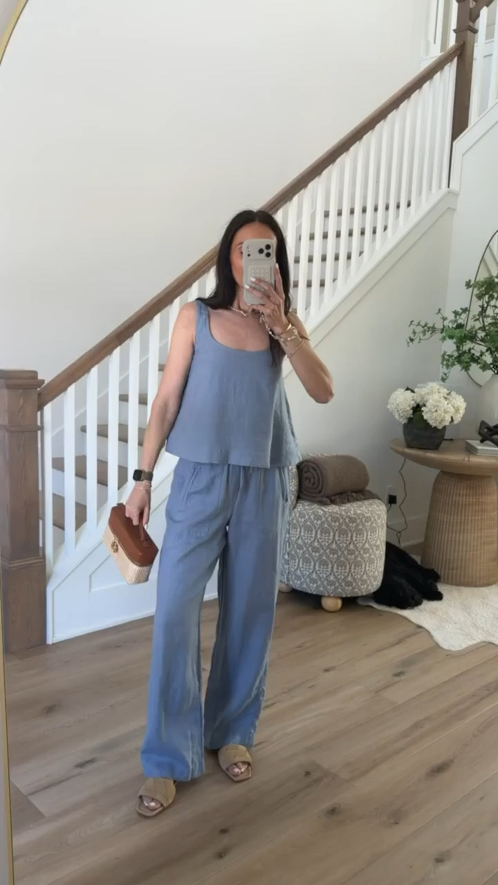 ATHLETA SALE, 40% off linen and dresses, 25% off your purchase. I'm wearing XS in pants and tank.

matching set, linen set, spring outfit, vacation outfit, linen pants, annabrstyle


#LTKOver40 #LTKSaleAlert
