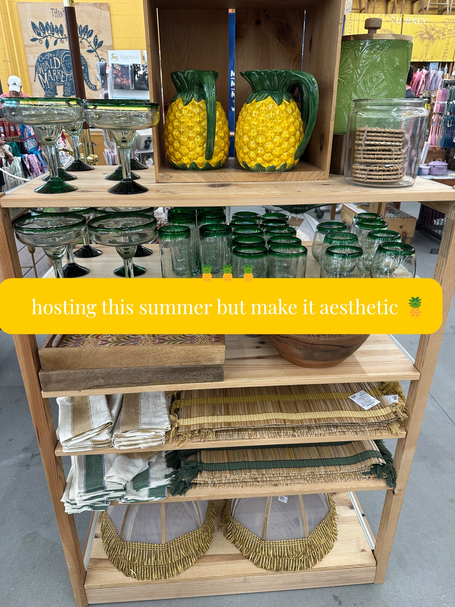 if you want your kitchen/hosting setup to look expensive without actually spending $$$… start here 🍍✨ @worldmarket 