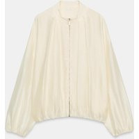 Zara - Pleated Bomber Jacket - Ecru - S - Woman | Zara US