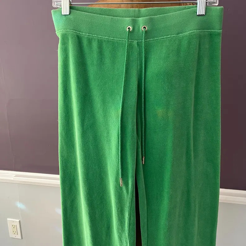 VTG Y2K Juicy Couture Bright Green, Velour Tracksuit Pants, Flared Yoga Pant | Etsy (US)