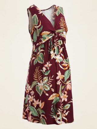 Maternity Waist-Defined Twist-Front Jersey Dress | Old Navy (US)