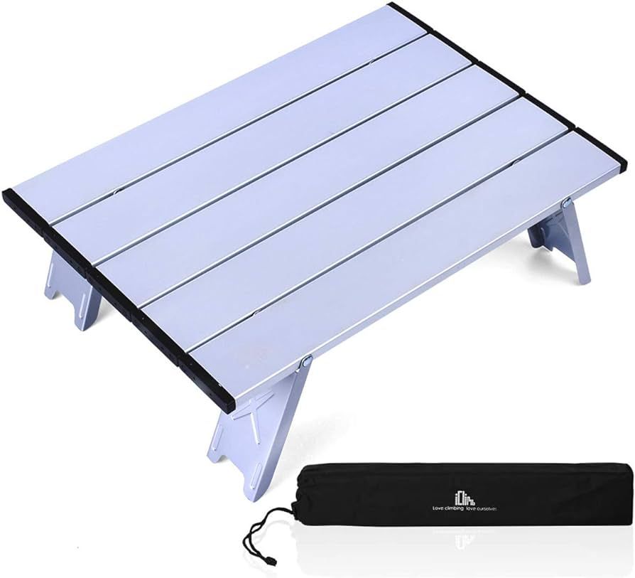 iClimb Ultralight Compact Mini Beach Picnic Folding Alu. Table with Carry Bag, Two Size (Silver -... | Amazon (US)