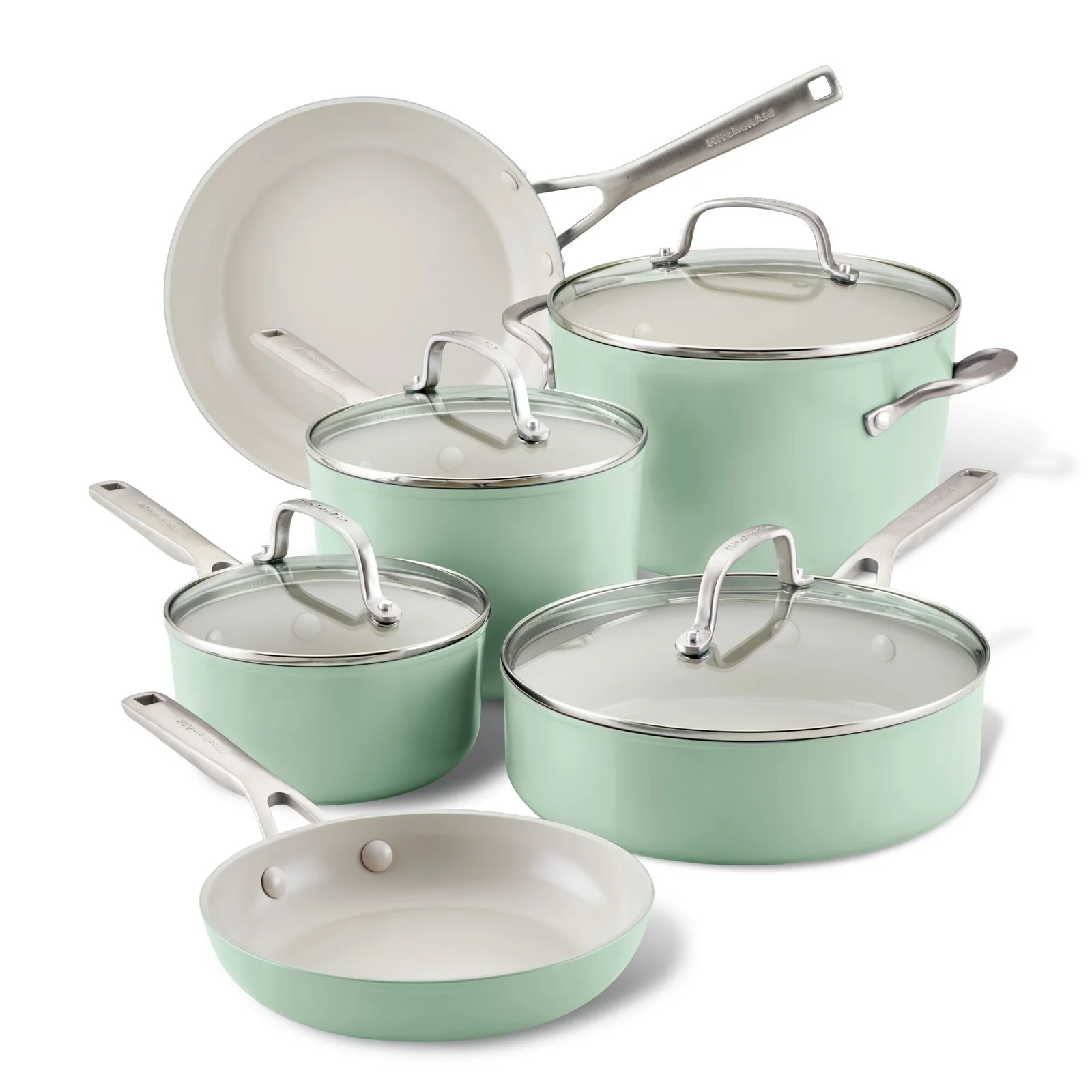 10-Piece Hard Anodized Ceramic Nonstick Cookware Set | Pots and Pans