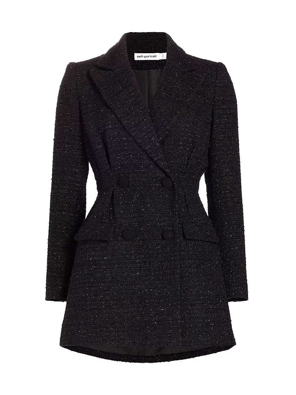 Self-Portrait Metallic Bouclé Coat Minidress | Saks Fifth Avenue
