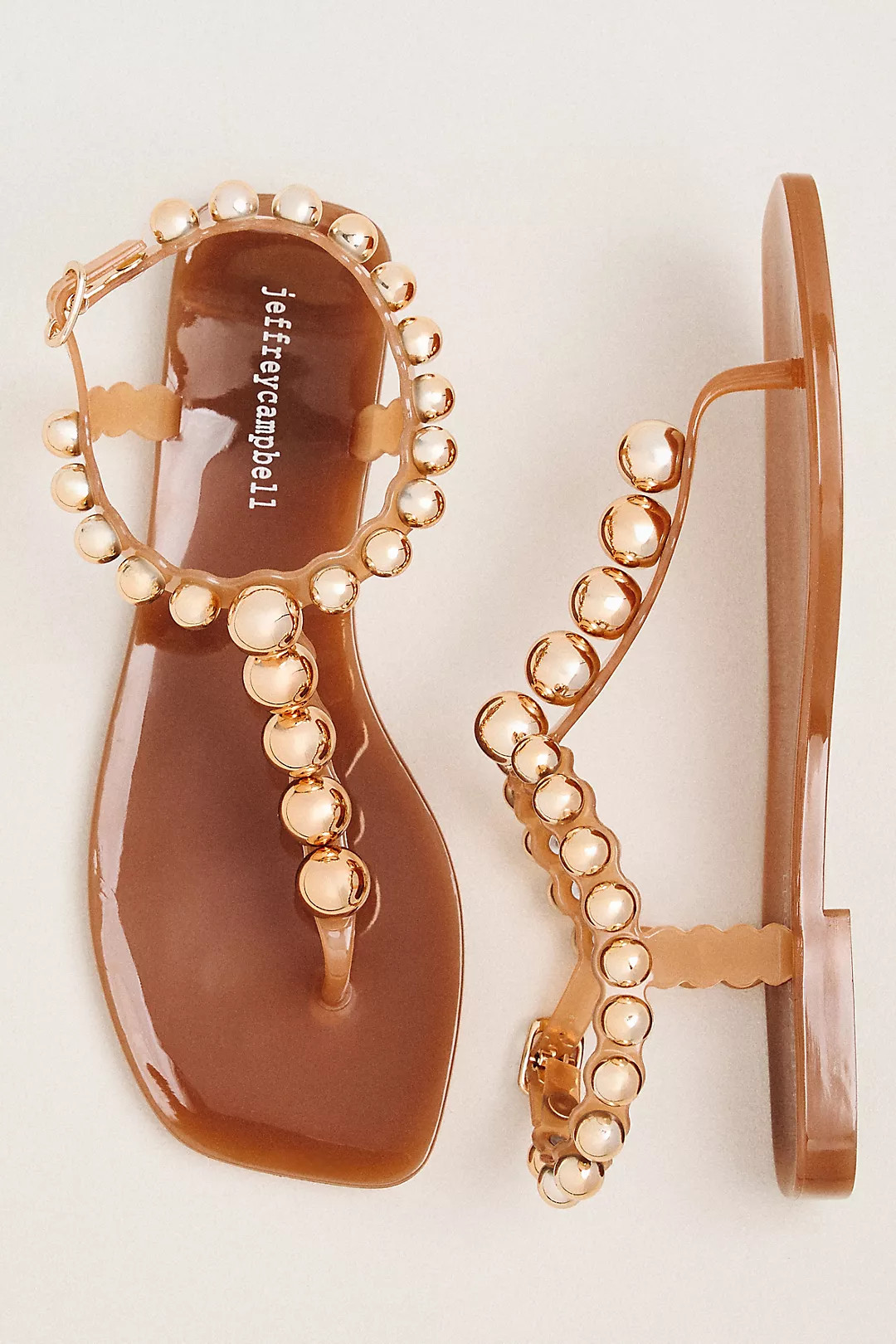 Jeffrey Campbell Plated T Strap Flip-Flop Sandals | Anthropologie (US)