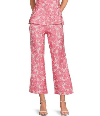 Blair Coordinating Cropped Flare Hem Jacquard Pants | Dillard's