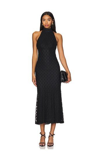 Ola Lace Midi Dress in Black | Revolve Clothing (Global)