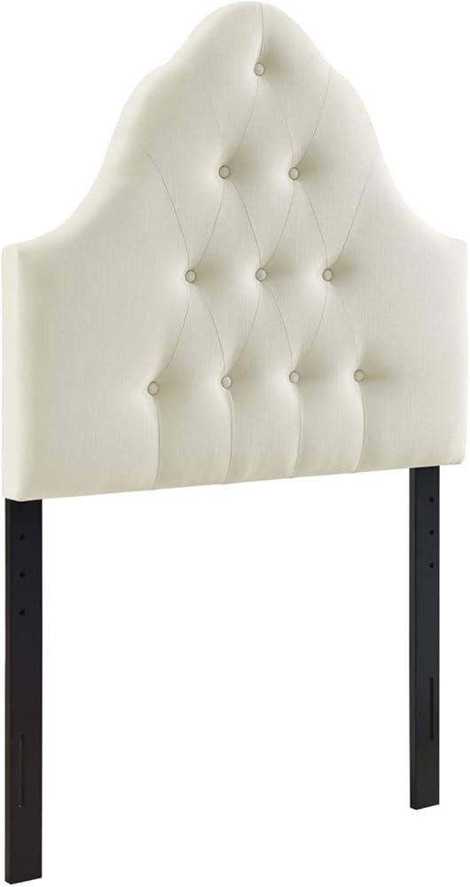 Modway Sovereign Tufted Button Linen Fabric Upholstered Twin Headboard in Ivory | Amazon (US)