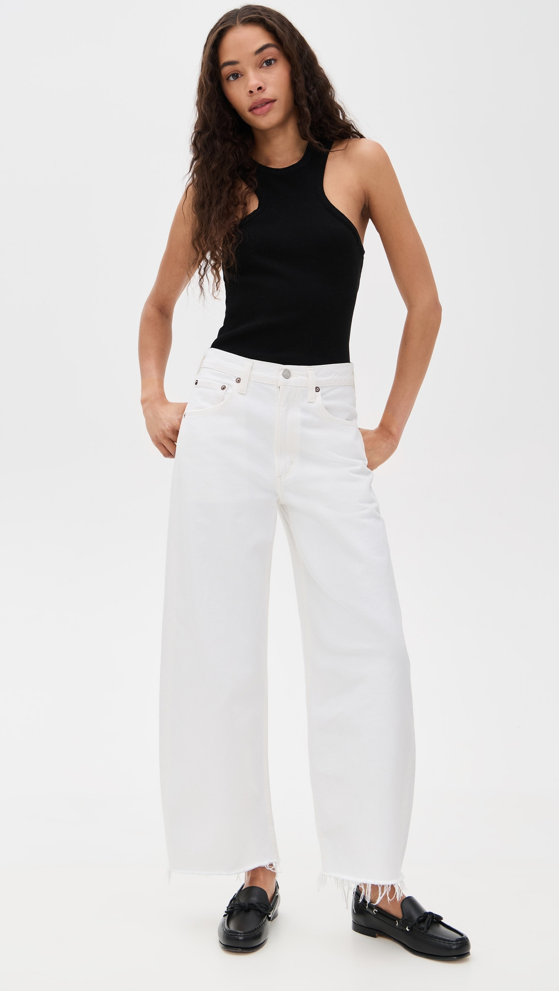 AGOLDE Low Curve Fray Jeans Milkshake 29 | Shopbop