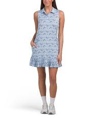 Collared Short Mini Pleat Trim Dress For Women, Spandex/Polyester | TJ Maxx