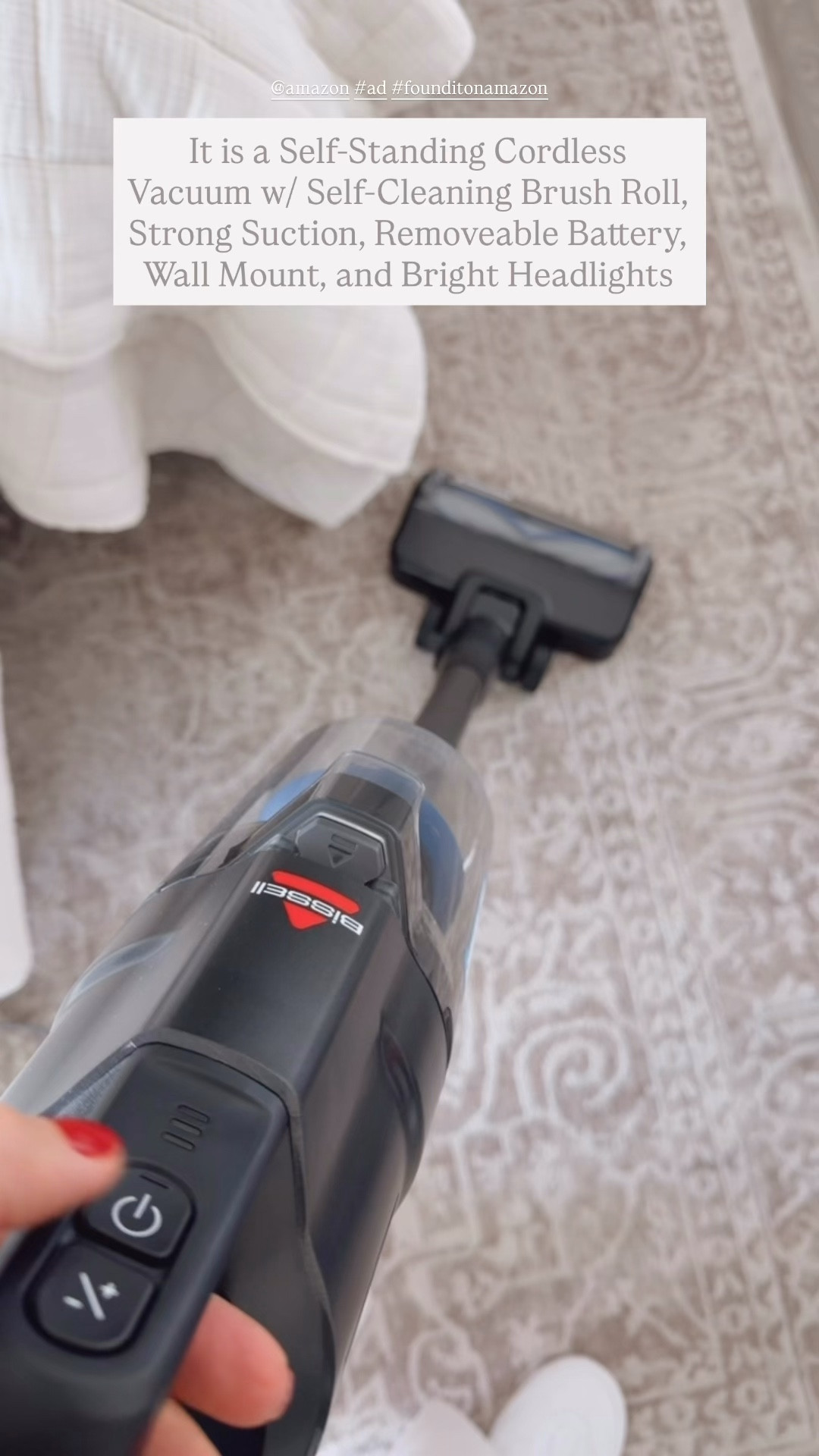 Amazing Vacuum that is part of the Amazon Big Spring Sale 
It is a Self-Standing Cordless
Vacuum w/ Self-Cleaning Brush Roll, Strong Suction, Removeable Battery, Wall Mount, and Bright Headlights

#ad @amazon #founditonamazon