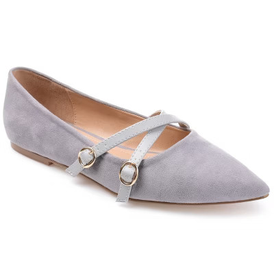 Journee Collection Medium and Wide Width Women's Patricia Flat Grey 7.5WD | Target