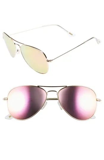Women's Diff Cruz 57Mm Metal Aviator Sunglasses - Gold/ Pink | Nordstrom