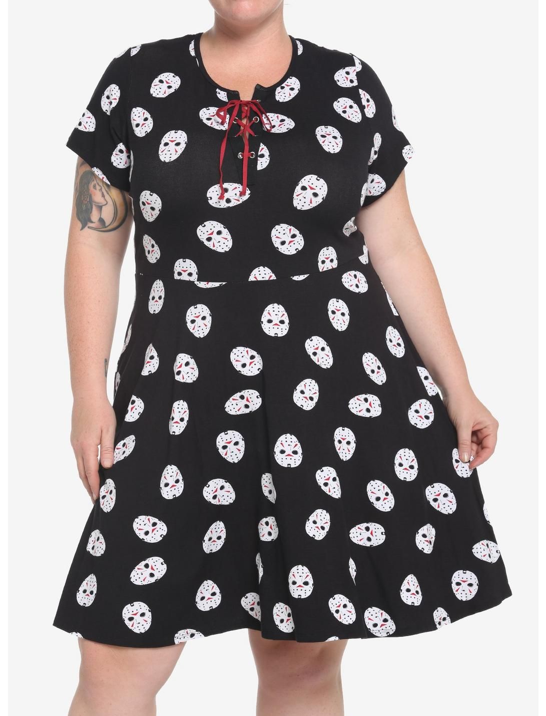 Friday The 13th Jason Mask Skater Dress Plus Size | Hot Topic