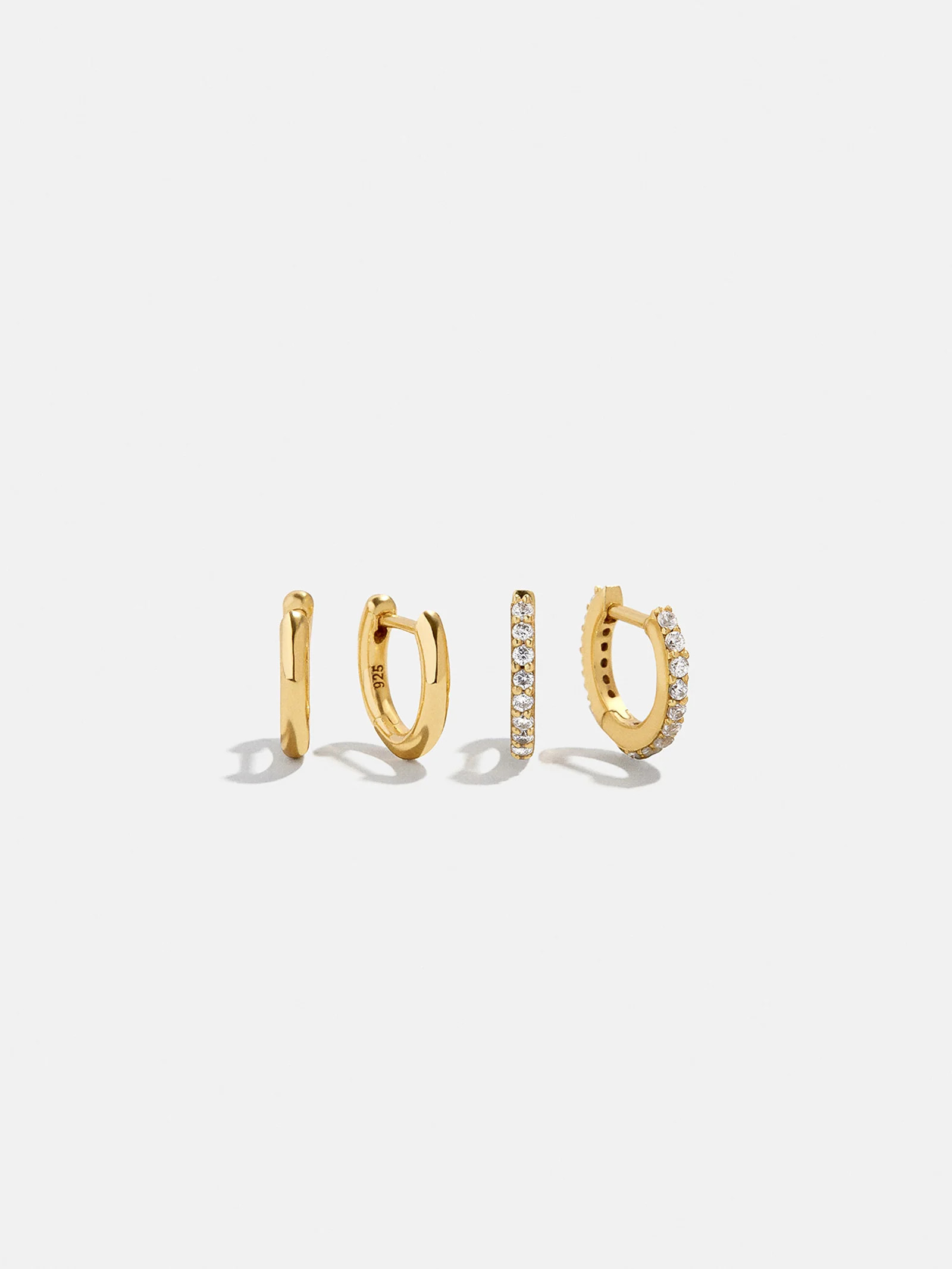 Nicole 18K Gold Earring Set - Gold/Pavé | BaubleBar
