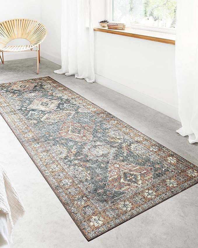 Loloi II Skye Collection SKY-10 SEA / Rust, Traditional 7'-6" x 9'-6" Area Rug | Amazon (US)