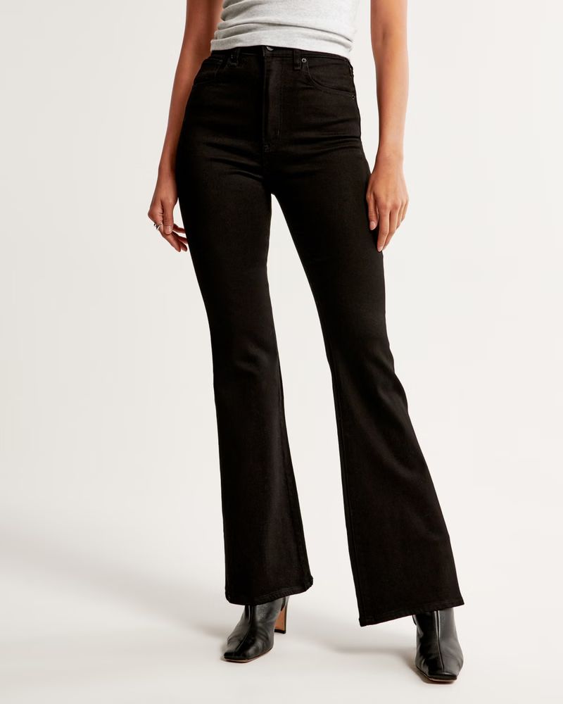 Women's Ultra High Rise Stretch Flare Jean | Women's Bottoms | Abercrombie.com | Abercrombie & Fitch (US)