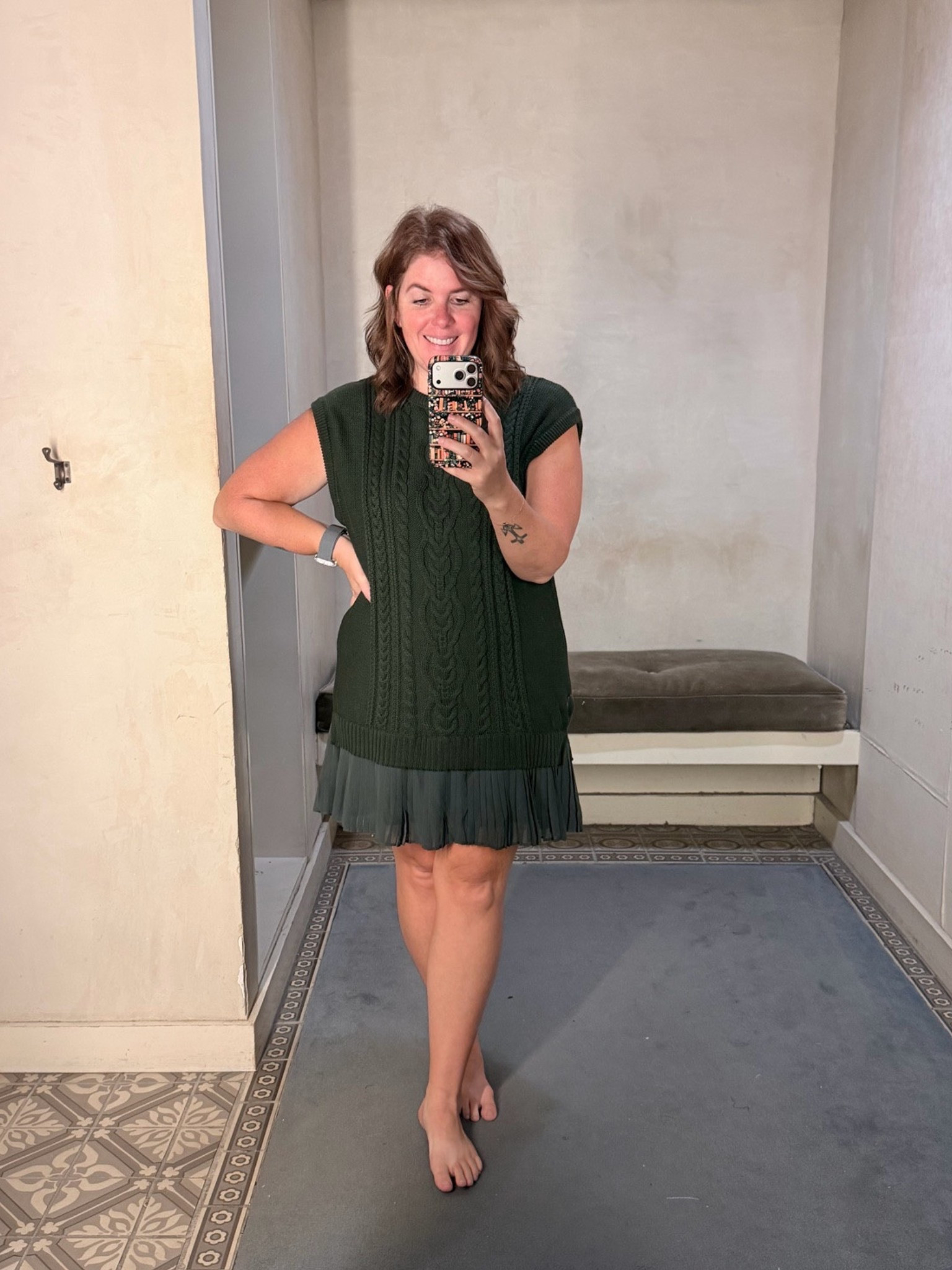 Obsessed is a bit of an understatement for this dress! I love the swear and ruffle skirt mix and this dress can be styled so many different ways! I sized up in this dress, but it was too big, so I would go with your normal size!

#LTKSeasonal #LTKWorkwear #LTKOver40