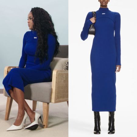 Ciara Miller’s Blue Knit Long Sleeve Dress on The After Show 