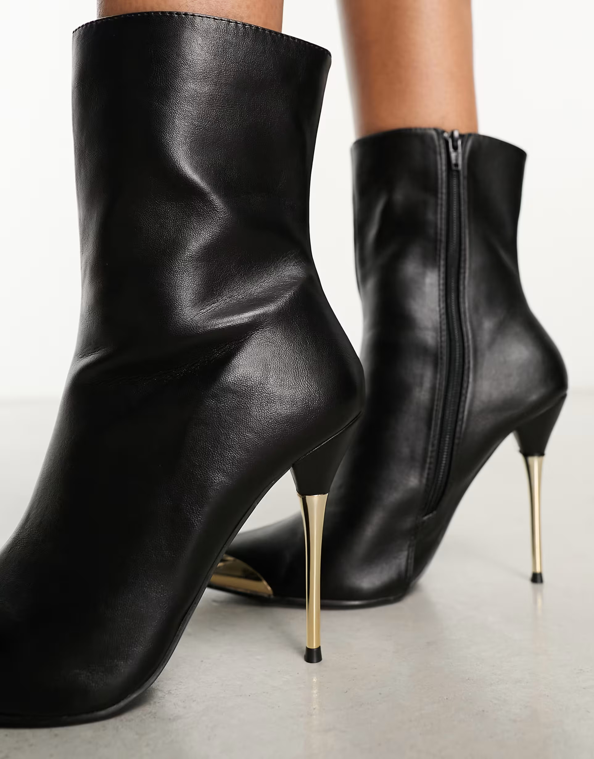 Public Desire Good Thing high ankle boots with metal toe cap in black | ASOS (Global)