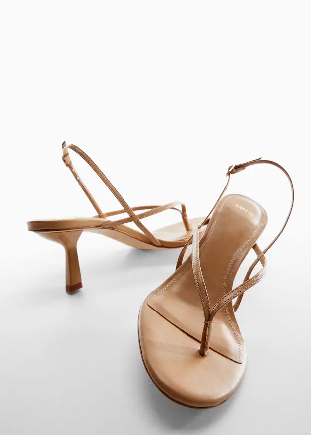 De structured leather sandals -  Women | Mango USA | MANGO (US)