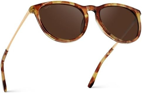 WearMe Pro Round Polarized Sunglasses for Women - UV400 Protection, Lightweight Frame, Vintage Re... | Amazon (US)