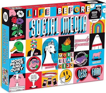 Click for more info about Galison Life Before Social Media 1000 Piece Puzzle, Multicolor