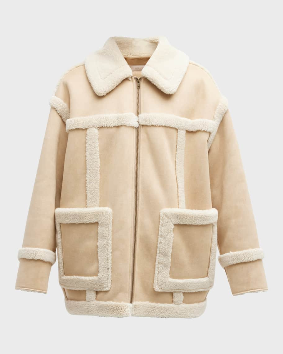 MOTHER The Boxy Brrly Oversized Sherpa Coat | Neiman Marcus