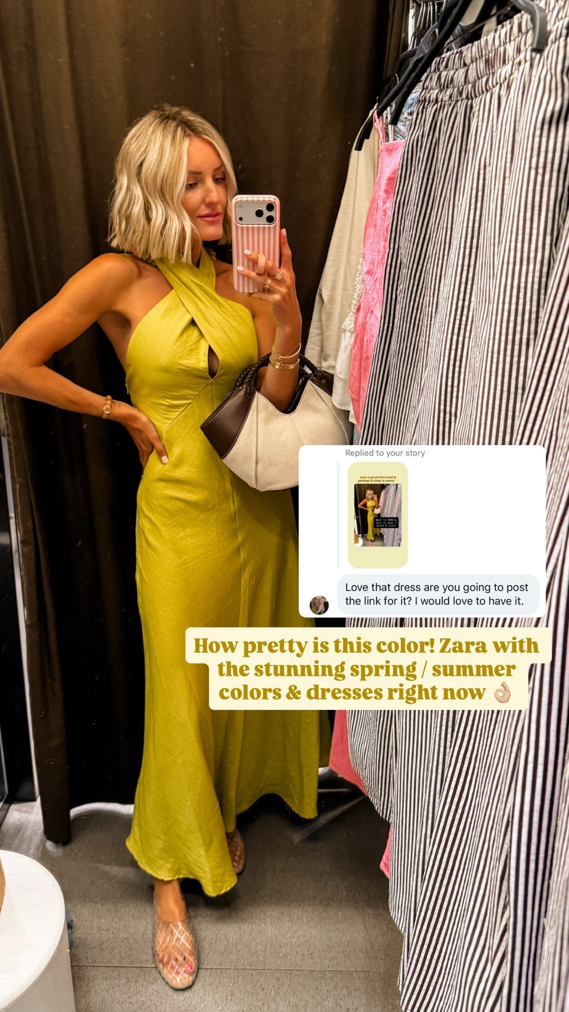 This dress would be perfect for a summer wedding 💕 wearing S.

Loverly Grey, Zara, summer wedding guest dress, chartreuse dress, summer event dress

#LTKWedding