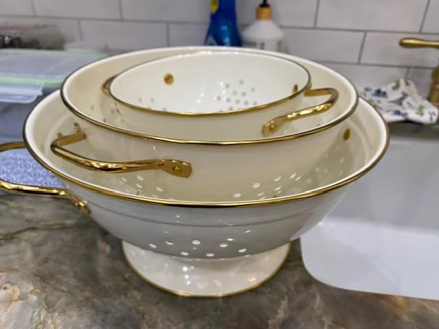 Metal Colander Set of 3, Strainer Basket with Handles perfect for Spaghetti, Pasta, Berry, Vegeta... | Amazon (US)