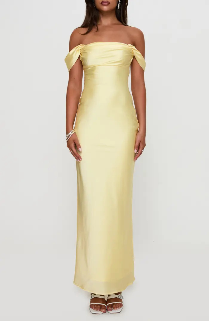 Azura Off the Shoulder Satin Gown | Nordstrom