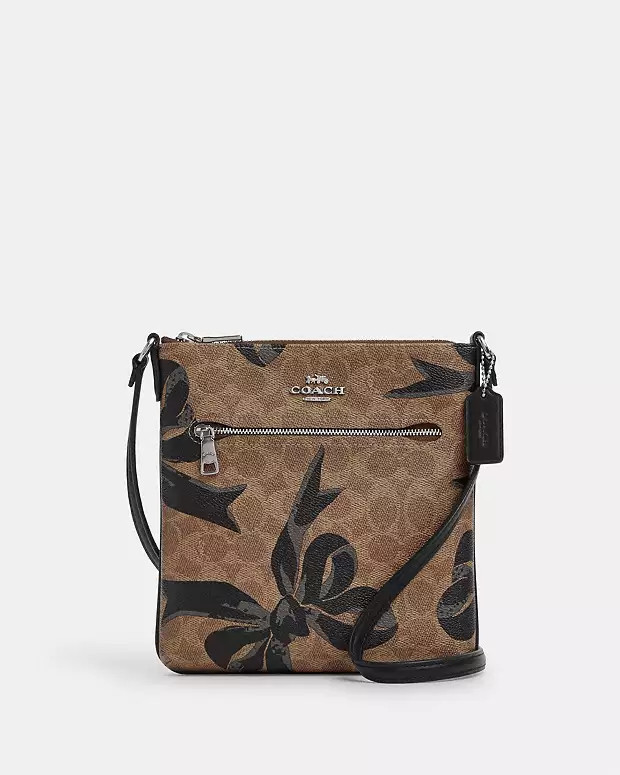 Mini Rowan File Bag In Signature Canvas With Bow Print | Coach Outlet US